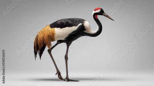 Crane in profile, studio shot