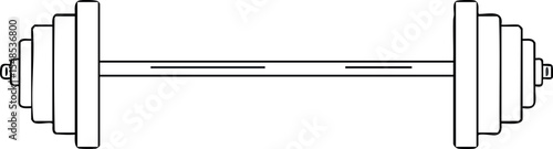 Barbell weightlifting equipment vector illustration for fitness and strength training design 