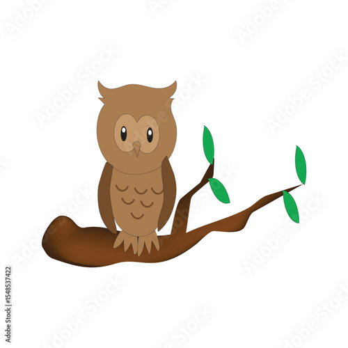 owl vector illustration of a nocturnal (nonturnal) bird of prey known for its large eyes and ability to rotate its head almost 270 degrees