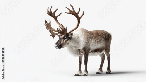 Side view of a reindeer against a plain white background (1)
