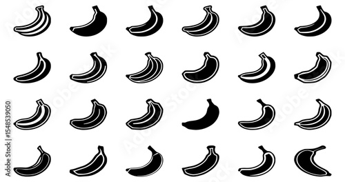 Banana Icon – Yellow Fruit Symbol in Minimal Flat Style