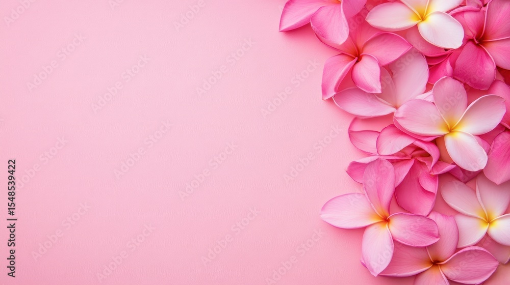 Fototapeta premium Pink plumeria petals arrangement