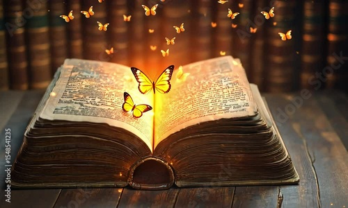 Enchanting Book with Sparkling Butterflies