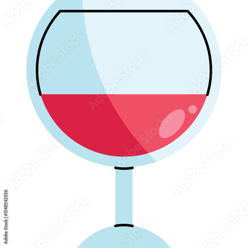 Flat Style Christmas Wine Cup Illustration