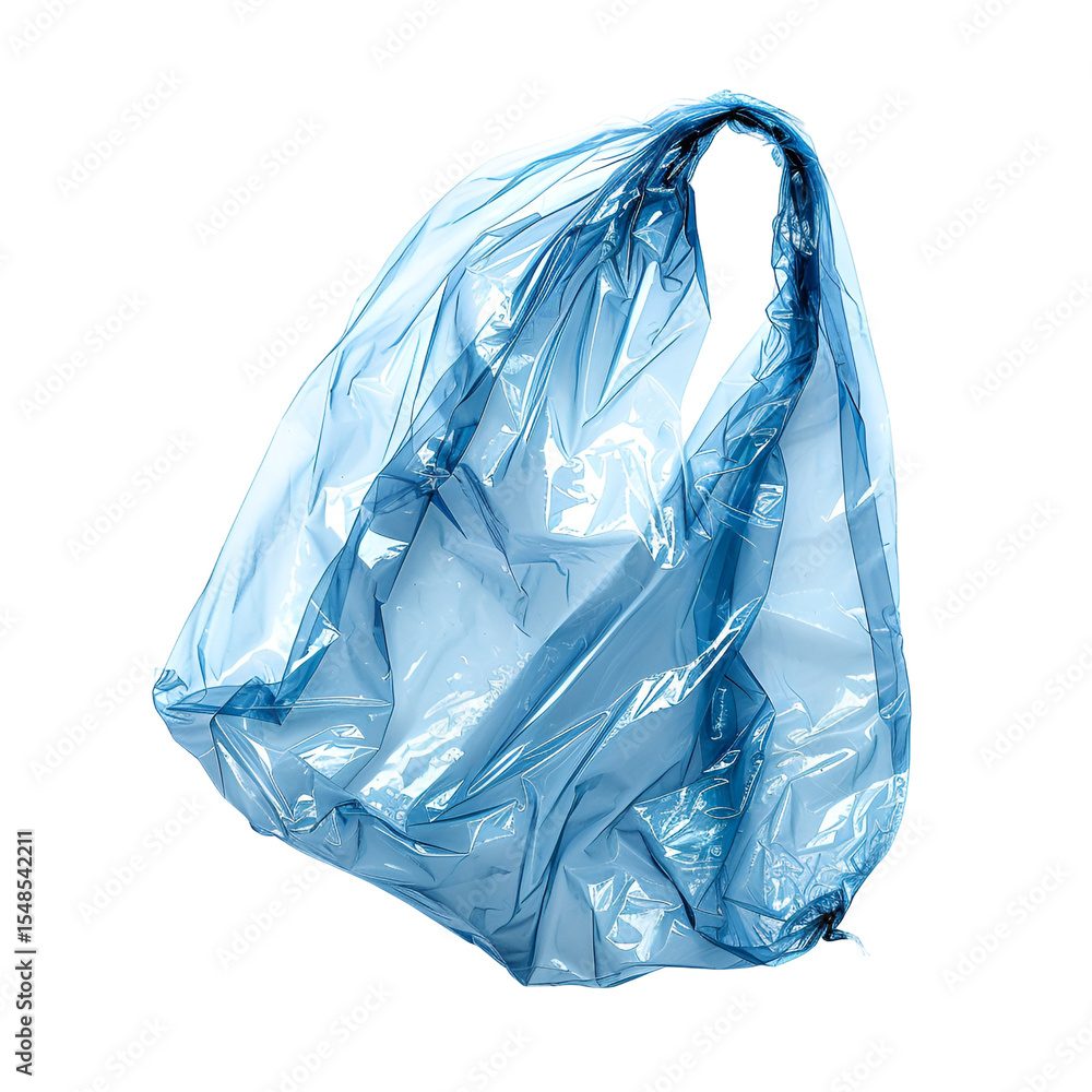 Fototapeta premium Blue plastic bag floating abstract art