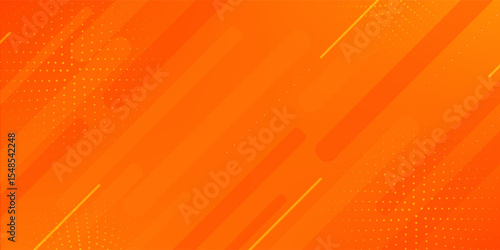 Minimal abstract orange gradient fluid background design with Halftone dots colorful. Future geometric patterns with line effect. Bright colors graphic creative concept.