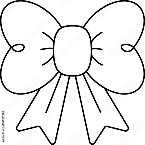 Flat Christmas Bow Icon for Holiday Designs