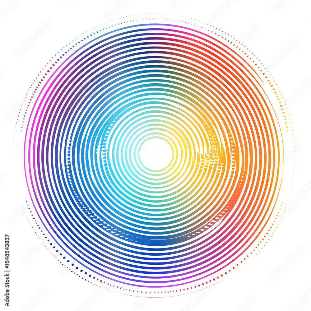 Fototapeta premium Abstract rainbow circle pattern design colorful concentric rings