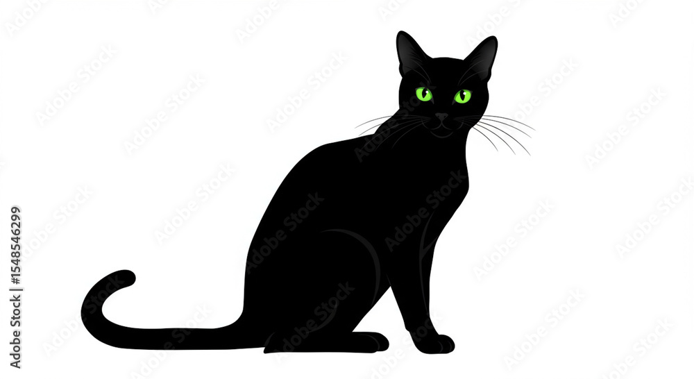 Fototapeta premium vector illustration of a cat on a white background
