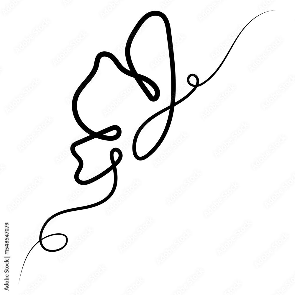 Obraz premium Monoline Butterfly Decoration