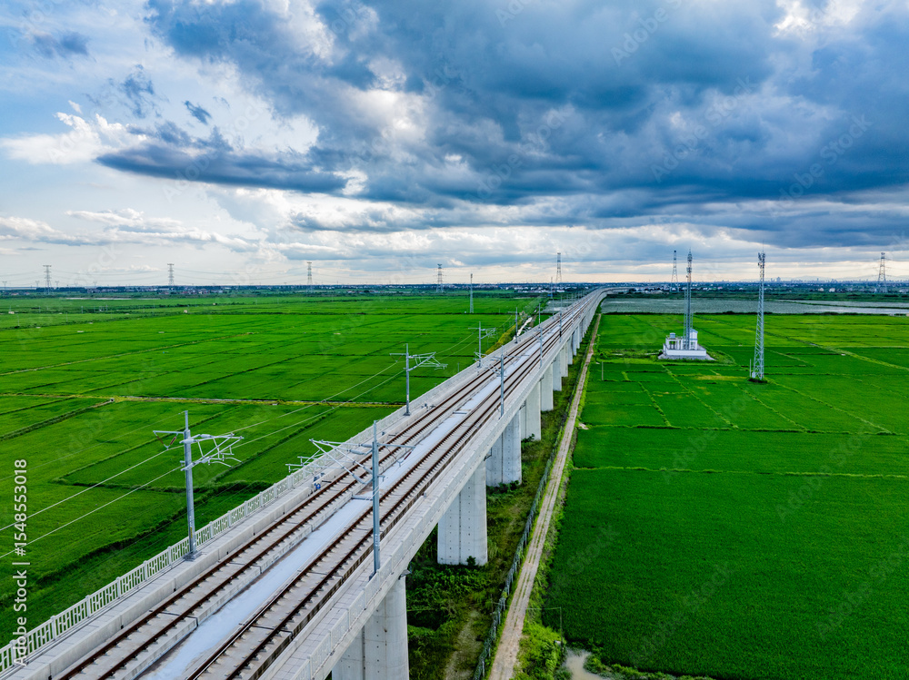 Fototapeta premium railway in the field