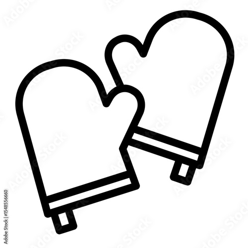 kitchen utensils outline icon. Oven gloves