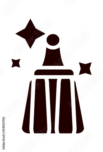 Sparkling clean broom icon, symbol of tidiness.
Broom with stars, indicating shine and neatness.
Magical cleaning broom for a pristine, spotless home.
