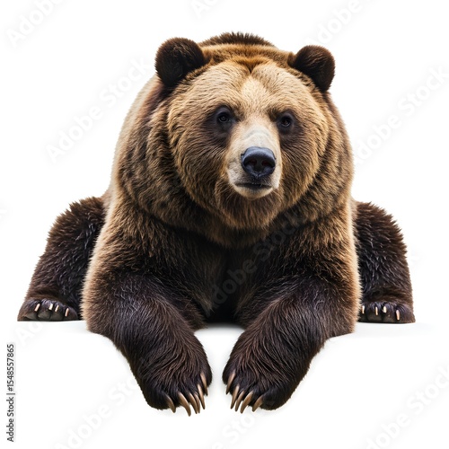 A realistic bear in a white background and a thoroughbred bear standing against a white background
