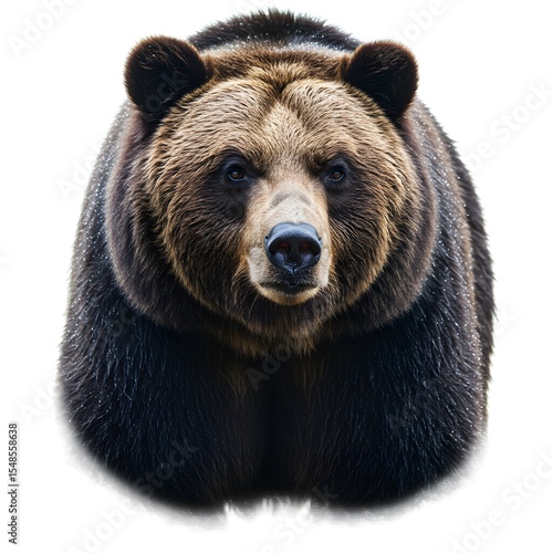 A realistic bear in a white background and a thoroughbred bear standing against a white background
