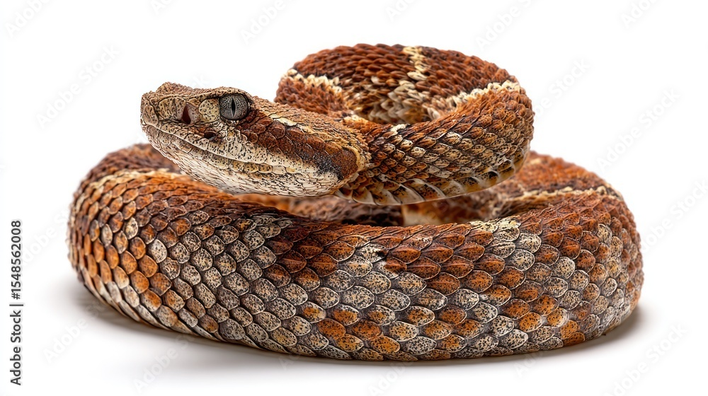 Obraz premium Close-up coiled rattlesnake