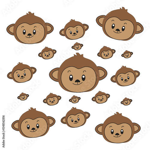 monkey background vector illustration cute, interesting, and nice