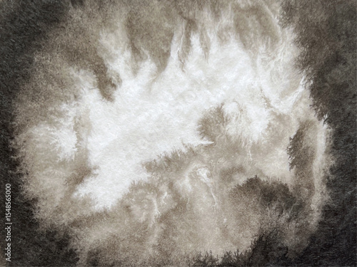 sumi ink wash drawing created with brush, sumi  ink wash painting with visible brushstrokes, ink drawing made with sumi brush, washi paper texture, bleeding texture, blurring texture 