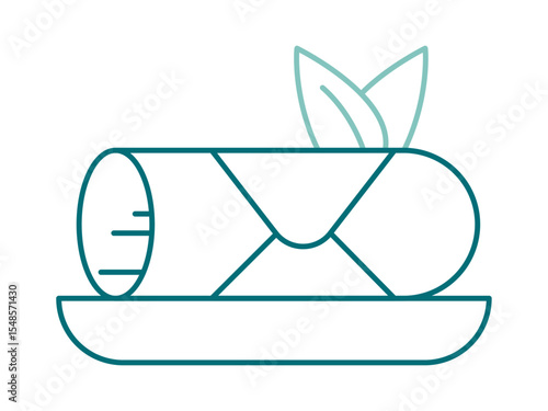 Cannelloni icon. Fast food outline icon. Simple junk food and street food vector illustration in modern thin line style.