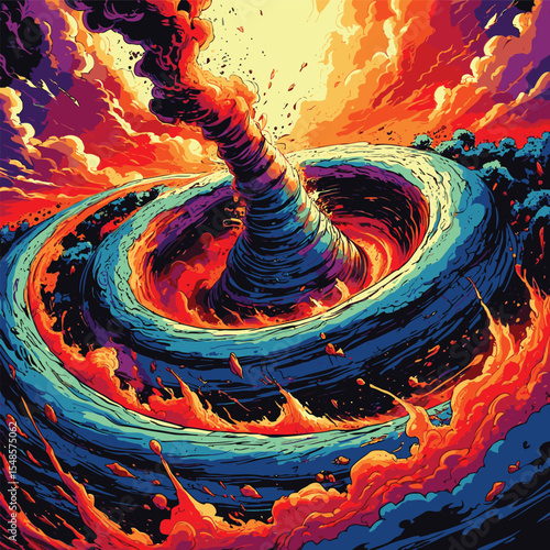 tornado vector image with contrasting colors