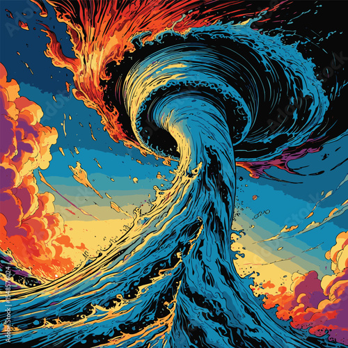 tornado vector image with contrasting colors