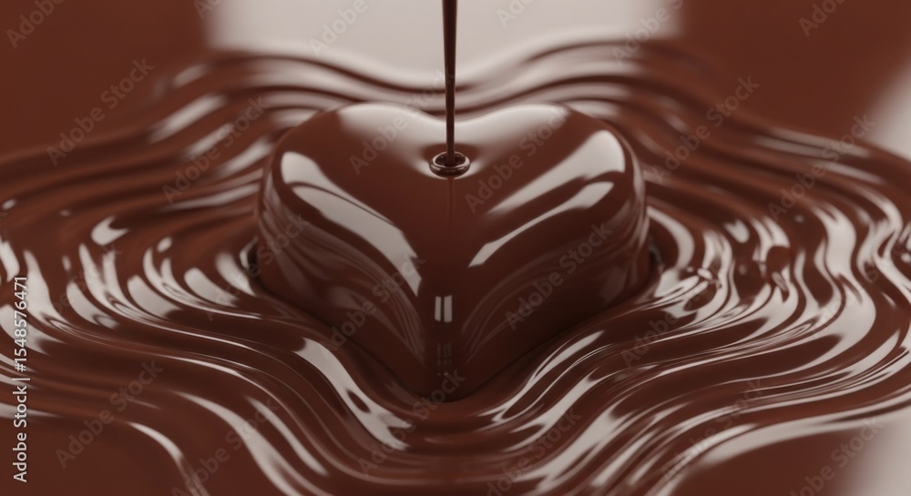 Chocolate Heart Being Drenched In Delicious Melting Dark Chocolate Chocolate Heart Being Drenched In Delicious Melting Dark Chocolate