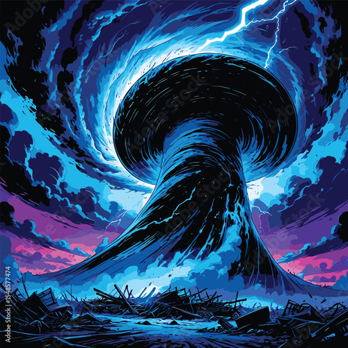 tornado vector image with contrasting colors