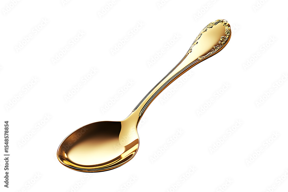 Gold spoon isolated on a transparent background Gold spoon isolated on a transparent background