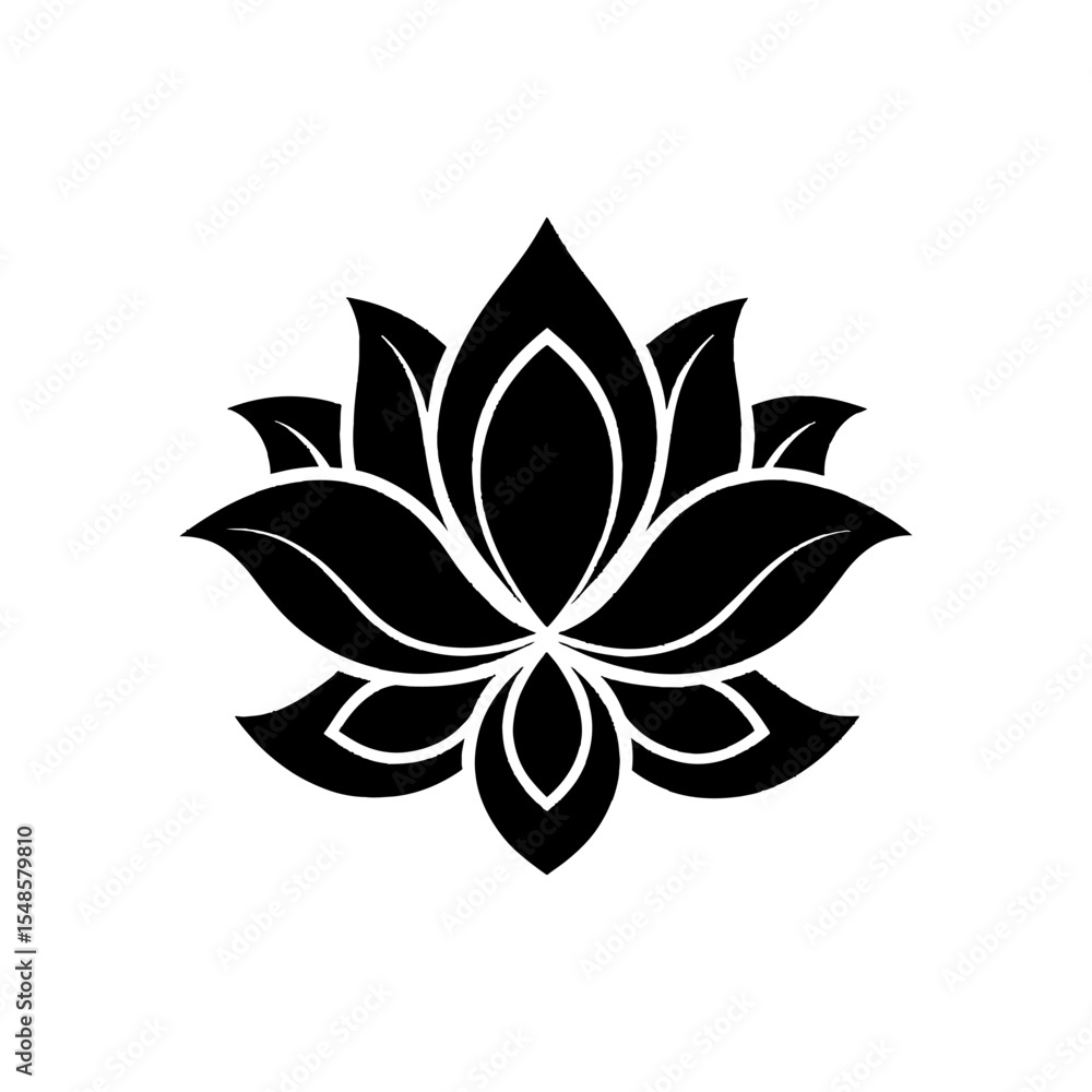 Mystical Lotus Flower Silhouette: A black lotus flower silhouette evokes serenity, balance, and spiritual awakening, embodying purity, enlightenment, and tranquility. Mystical Lotus Flower Silhouette: A black lotus flower silhouette evokes serenity, balance, and spiritual awakening, embodying purity, enlightenment, and tranquility.
