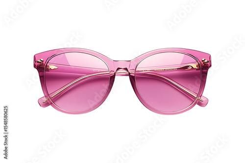 Pink sunglasses isolated on a transparent background