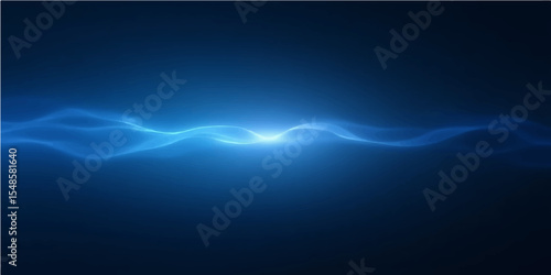 Electric blue lightning flashes across the night sky, illuminating dark waves with a brilliant glow