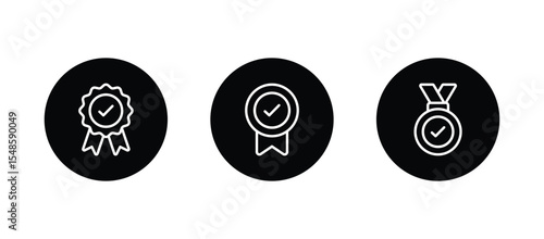Approval , verified, quality symbol. Certified, qualified medal icon vector.