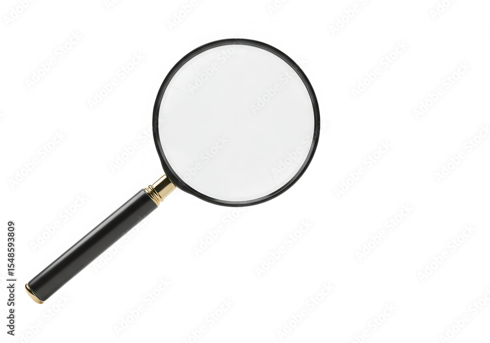 Magnifying glass for search and investigation isolated on transparent background Magnifying glass for search and investigation isolated on transparent background