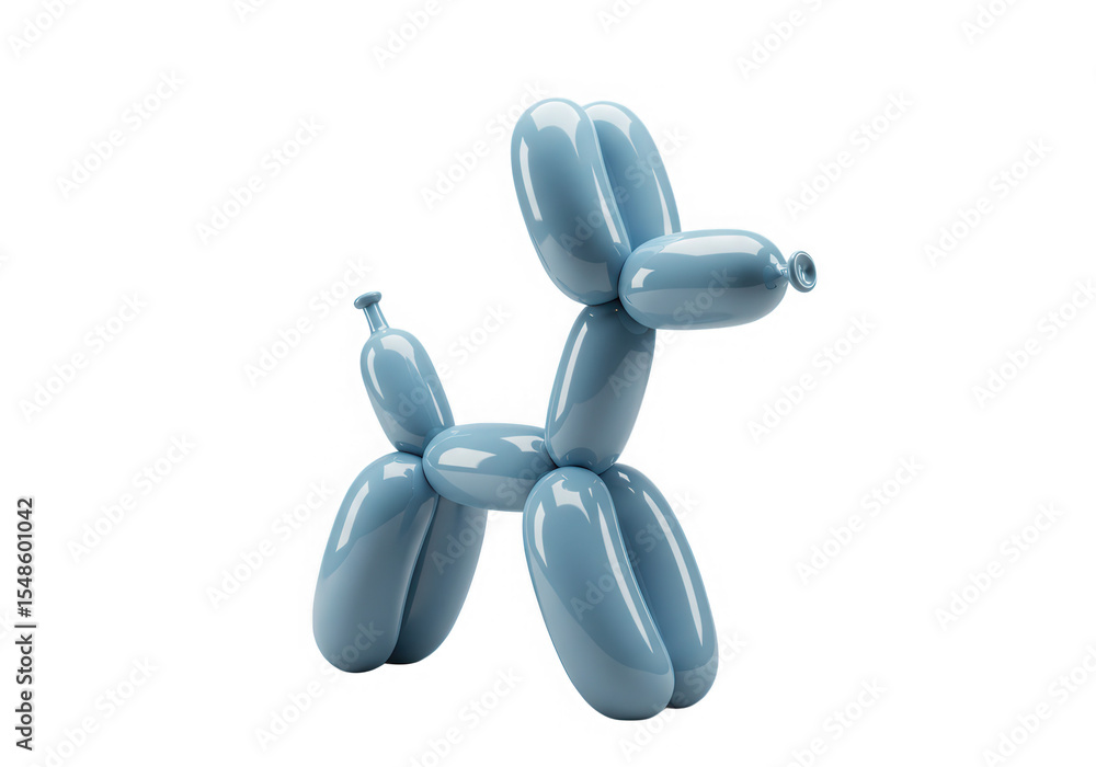 Blue balloon dog animal party decoration isolated on transparent background Blue balloon dog animal party decoration isolated on transparent background
