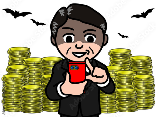 壱A：スマホでNISA投資の複利運用をする会社員中年男性_CS3 2025_0610_051の2