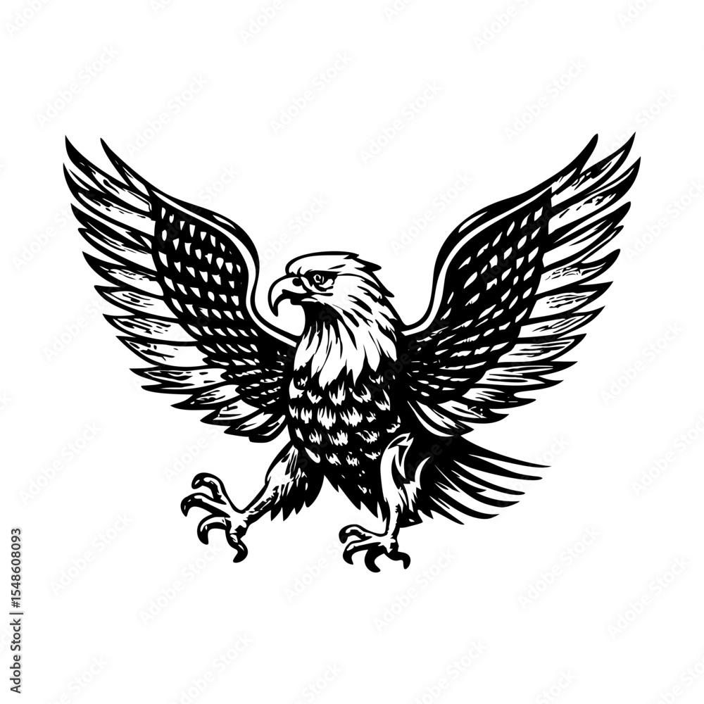Obraz premium A vintage style illustration representing patriotic eagle