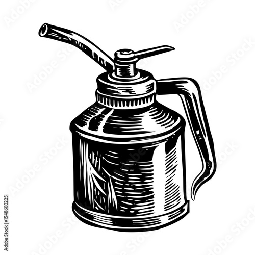 A vintage style illustration representing oil can
