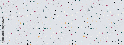 Grey blue Terrazzo seamless pattern. Repeated granite stone texture. Color Italian mosaic surface design for paving, floor tile swatch, decoration. Vector repeated Venetian marble background concept