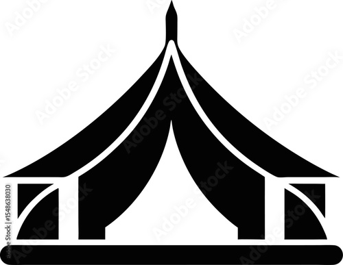 circus tent icon silhouette vector illustration