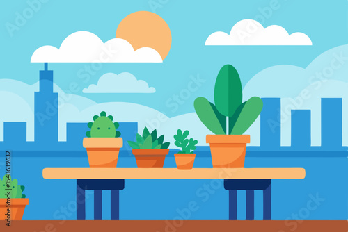 Potted flowers on the windowsill enhance the home interior with a touch of nature's design