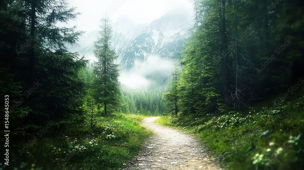 Fototapeta premium Misty forest path