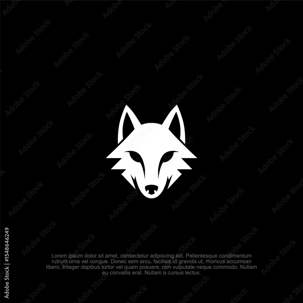 Fototapeta premium A sleek and striking emblem featuring a stylized wolf head in high contrast, perfect for branding and impactful visual communication, conveying power and intelligence