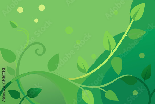 Wallpaper Mural Vibrant Green Leaf Vine Design Nature's Embrace Background Illustration Torontodigital.ca