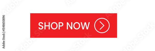 Shop Now button - Rectangular Flat Red icon with bold white text