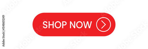 Shop Now Button – Minimal Flat Call to Action UI Design Vector Illustration