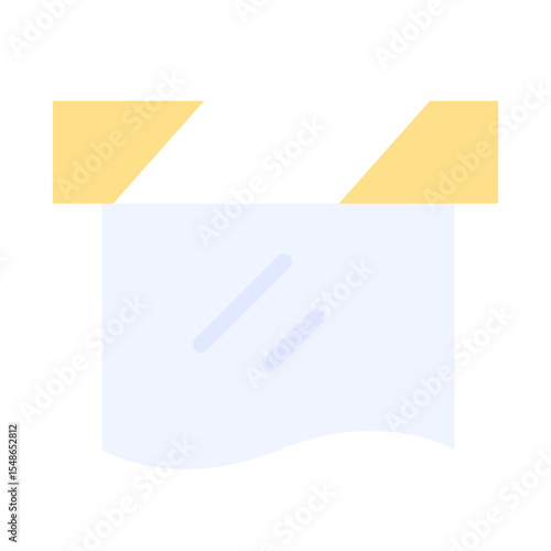 Kitchen utensils flat color icon. Plastic wrap