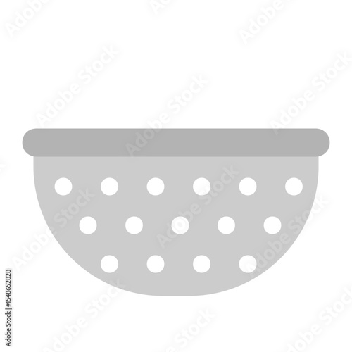 Kitchen utensils flat color icon. Holes washing bowl