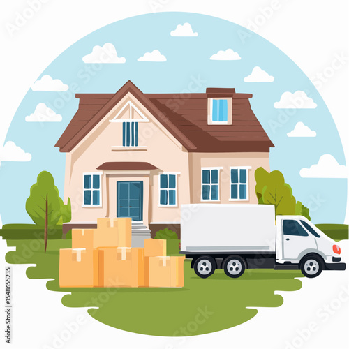 引越しのシンプルなベクター画像