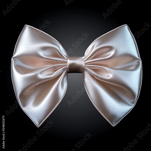 A glamorous silk bow sits elegantly against a dark backdrop