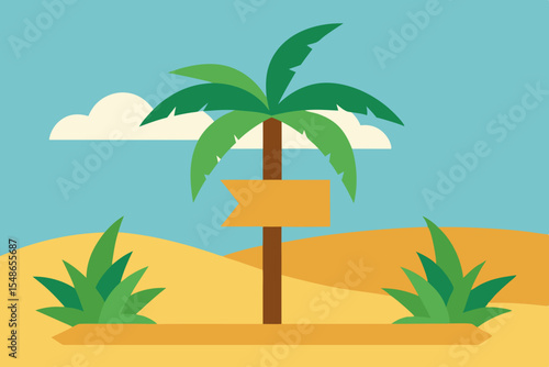 Tropical palms grace a sunny island beach, perfect for a summer vacation